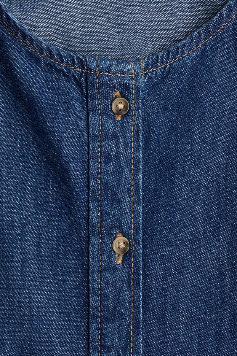 H&M Balloon-sleeved denim blouse