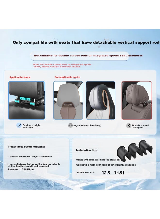 Bailichewu Starship Pro Four-way Adjustable Car Headrest Neck Pillow, Comfortable Space Memory Foam Car Neck Support Pillow, Orange - Image 2