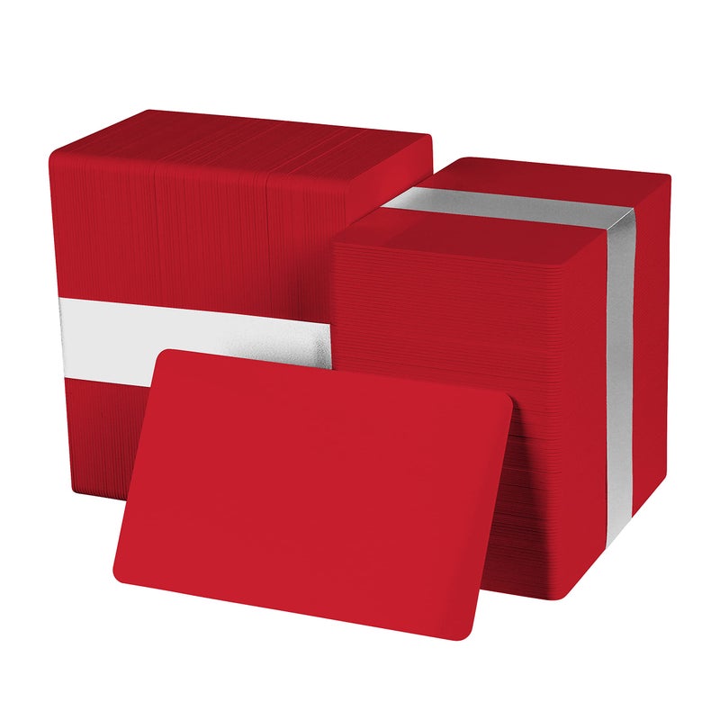 Pack of 500 Red CR80 PVC Cards 30 mil by easyIDea