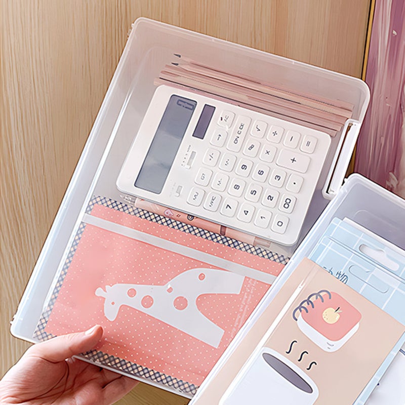 Transparent File Box: Extra Large Capacity Waterproof & Dustproof Portable Project Case - Secure Double Buckle Design Clear File Organizer for Home Office School Library Document Storage - Image 5