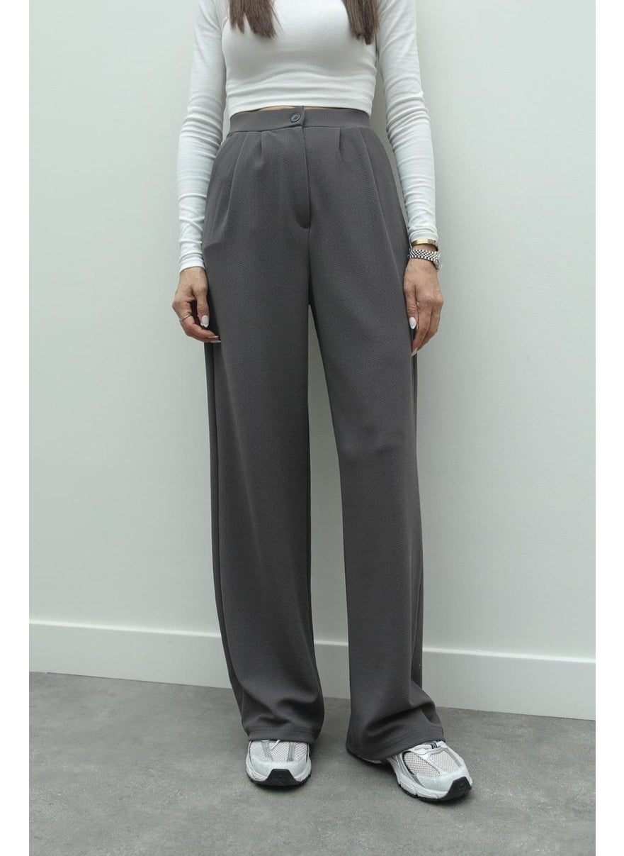 Havoş Havaş Smoke Double Pleated Palazzo Trousers  - Image 3