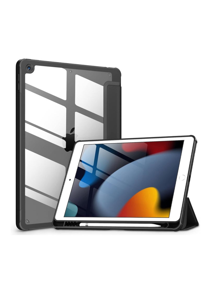 حافظة iPad الجيل التاسع / الثامن / السابع مقاس 10.2 بوصة (2021 / 2020 / 2019)، ظهر شفاف شفاف، غطاء إطار مقاوم للصدمات من مادة TPU [حامل أقلام مدمج، يدعم النوم/الاستيقاظ التلقائي] لجهاز iPad 10.2 - أسو - pzsku/Z3FCA199EE1D714AA137AZ/45/_/1721734294/9dd53a26-12cc-4bf8-84b1-cf63c03e34c1