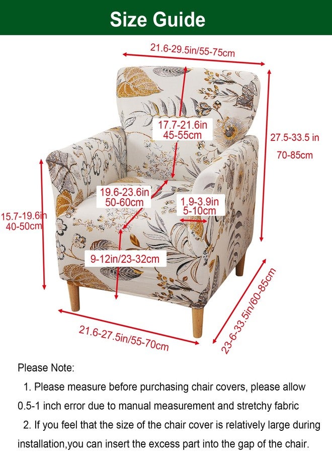 CRFATOP Stretch 1 Piece Chair Covers with Arms Printed Accent Chair Cover Armchair Flower Soft Banquet Armchair Covers Washable Chair Slipcovers for Living Room Office Reception Reading Sofa,02 - Image 2