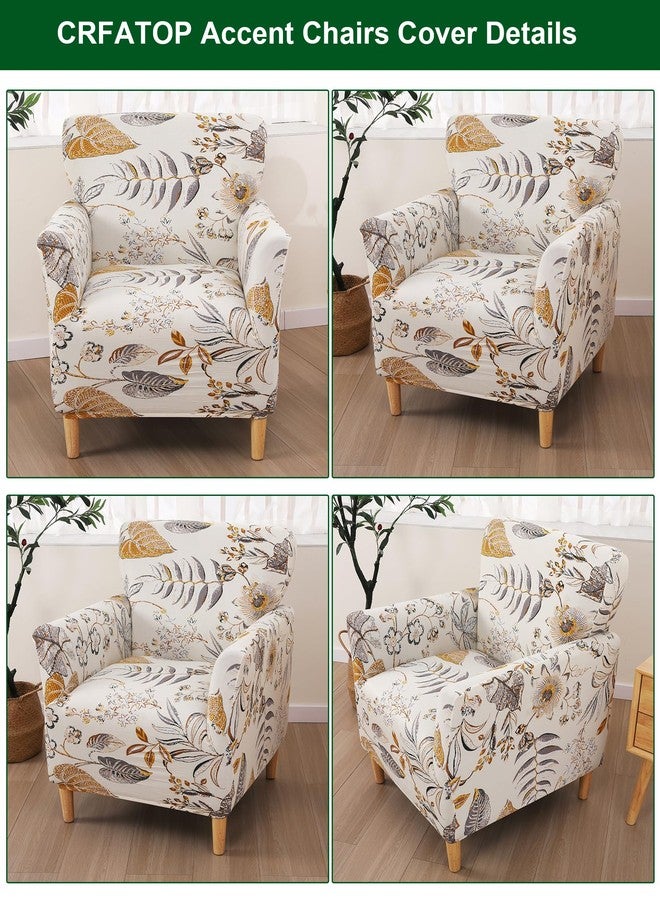 CRFATOP Stretch 1 Piece Chair Covers with Arms Printed Accent Chair Cover Armchair Flower Soft Banquet Armchair Covers Washable Chair Slipcovers for Living Room Office Reception Reading Sofa,02 - Image 3