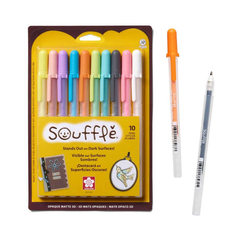 SAKURA Souffle Pastel Color 3-Dimensional Opaque Ink Pens, 10 Pen Set 58350 - Image 1
