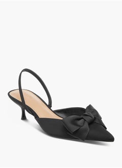 Celeste Women's Bow Accent Slingback Shoes with Kitten Heels  - Image 2
