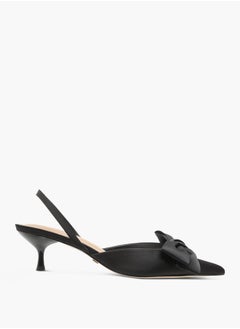 Celeste Women's Bow Accent Slingback Shoes with Kitten Heels  - Image 3