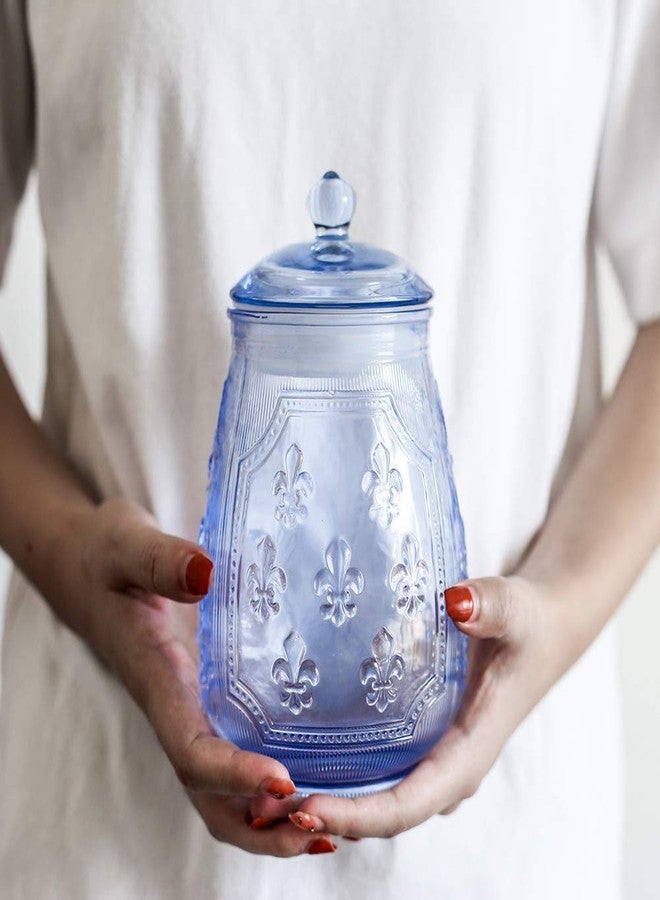 جي برطمانات زجاجية للبسكويت والحلوى بأغطية محكمة الإغلاق لتخزين الطعام، للاستخدام المنزلي (أزرق، متوسط 4.3 بوصة * ارتفاع 7.2 بوصة) - Image 3