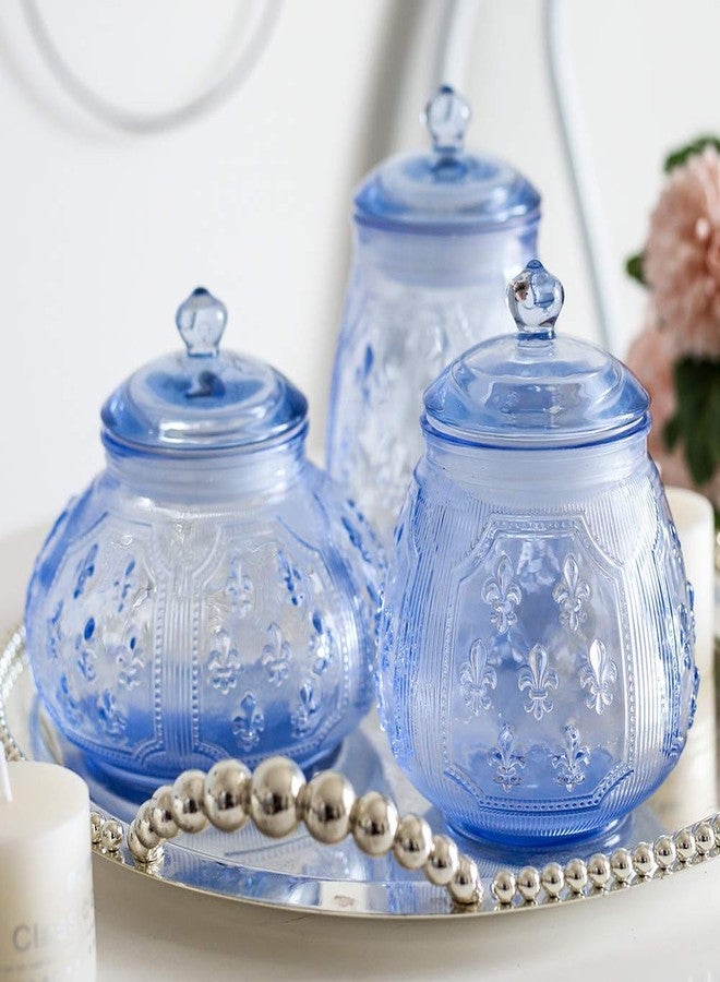 جي برطمانات زجاجية للبسكويت والحلوى بأغطية محكمة الإغلاق لتخزين الطعام، للاستخدام المنزلي (أزرق، متوسط 4.3 بوصة * ارتفاع 7.2 بوصة) - Image 5