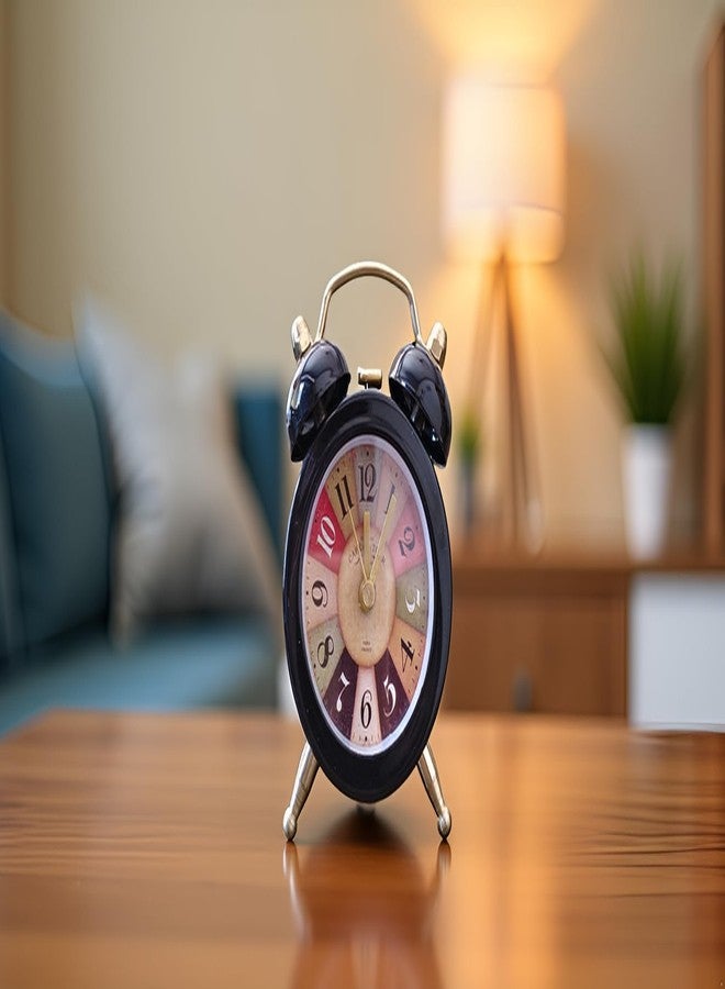 THIMAHI Dreamy Retro Metal Body Cute Small Mini Twin Bell Shaped Alarm Clock with Soft (smol-Raibo) - Image 5