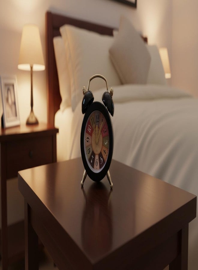 THIMAHI Dreamy Retro Metal Body Cute Small Mini Twin Bell Shaped Alarm Clock with Soft (smol-Raibo) - Image 4