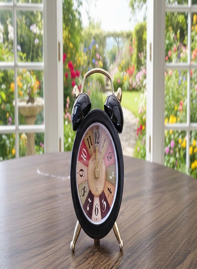 THIMAHI Dreamy Retro Metal Body Cute Small Mini Twin Bell Shaped Alarm Clock with Soft (smol-Raibo) - Image 1