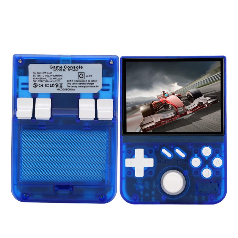 Blue Transparent Portable Retro Handheld Game Console 3 5 Inch HD Screen 64GB Memory 60 Emulators - Image 3