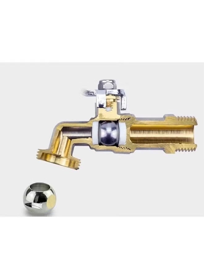 Home Water Tap, Brass Thread Water Supply Manual Tap Lockable Faucet Home Outdoor Garden Tool Durable Outside Garden Tap, 1/2 Inch, Lockable - Image 4