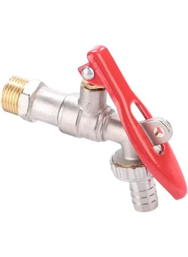 Home Water Tap, Brass Thread Water Supply Manual Tap Lockable Faucet Home Outdoor Garden Tool Durable Outside Garden Tap, 1/2 Inch, Lockable - Image 1