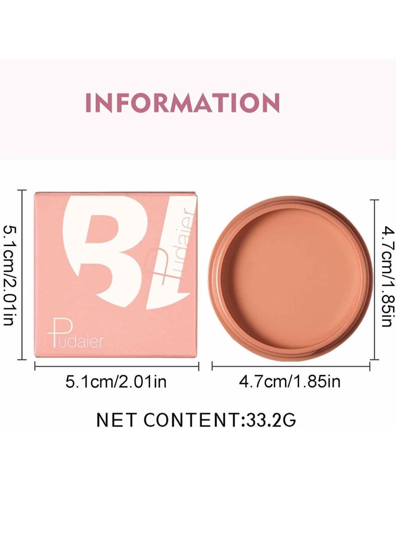 pudaier Blush Matte Face Blusher Long wearing Makeup Balm Waterproof Facial Nourishing Blush Cream Blush for Contours Cheeks Infused with Castor Oil and Vitamin E Ultra Pigmented Blush for Natural Glow 03 - Image 4