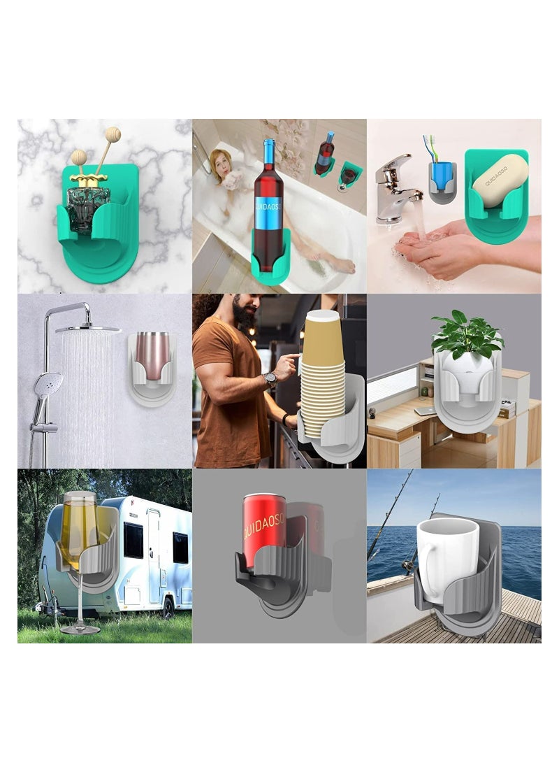 KASTWAVE Glass Holder Drink Holder for Shower Bottle Holder Multi-Functional Wall-Mounted Cup Holder Portable Wall Mounted  Rack Funny  Gifts Holder for Cans Bottles Drink (1PCS) - Image 3