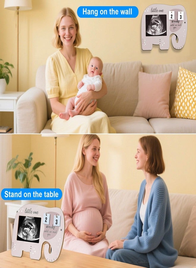 Aosemili Sonogram Picture Frame Ultrasound Photo Display with Baby Countdown Weeks-Pregnancy Announcement Baby Gender Reveal Gift- New Mom Expecting Parents to Be Keepsake Gifts - Image 4