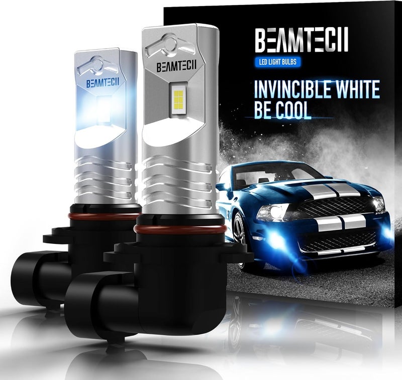 BEAMTECH 9005 Fog Light,6500K White 1:1 Size Super Bright Non-Polarity of 2 - Image 1