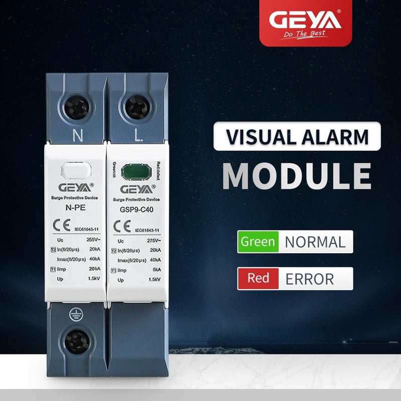 GEYA Surge Protector 20KA-40KA SPD Home Surge Protector DIN Rail (2P,AC275V) - Image 4