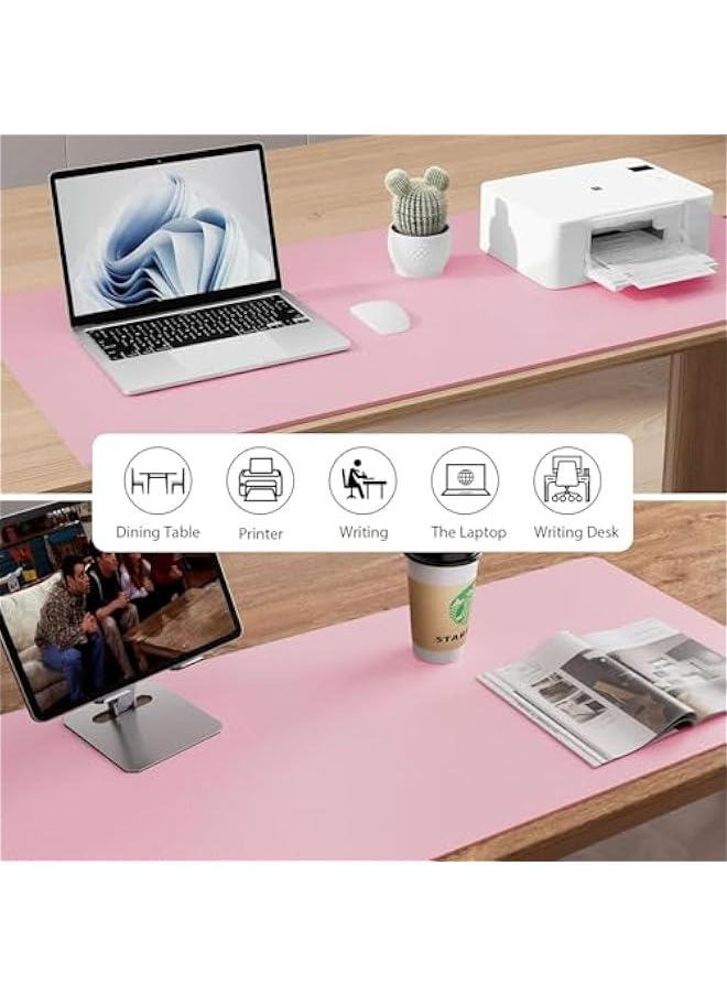 HOOKOR Leather Desk Pad Protector,Mouse Pad,Office Desk Mat, Non-Slip PU Leather Desk Blotter,Laptop Desk Pad,Waterproof Desk Writing Pad for Office and Home (Pink, 90x40cm)  - Image 4