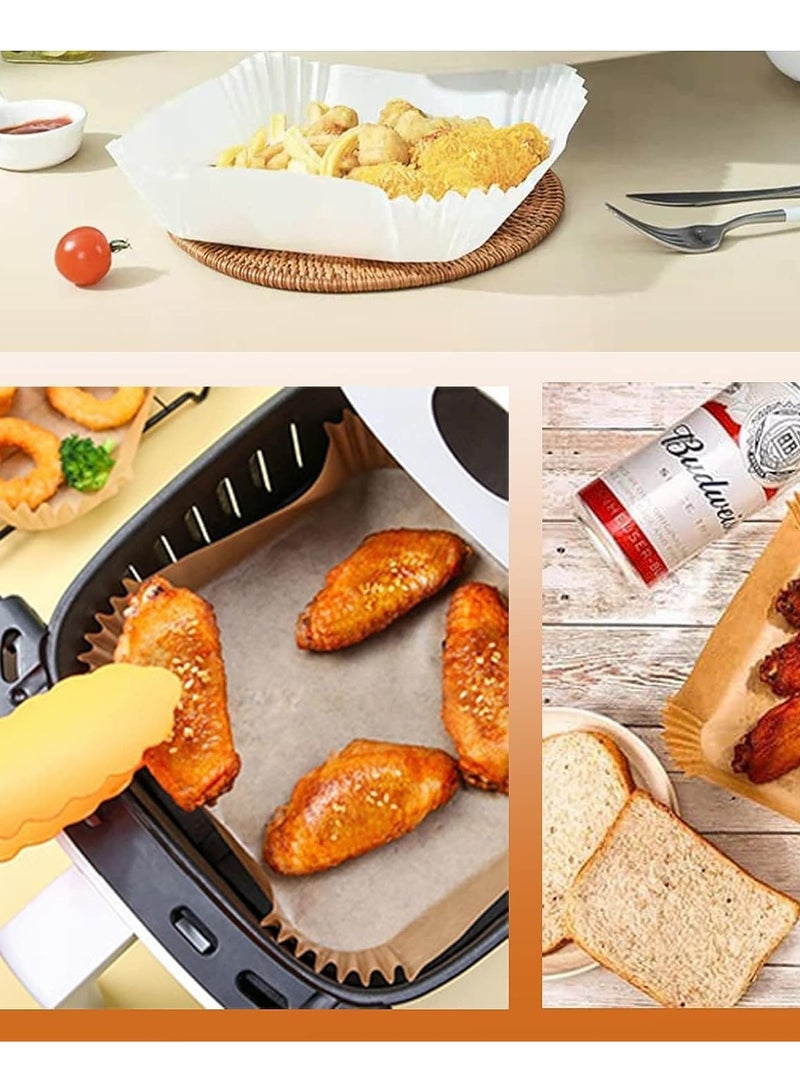 100PCS Air Fryer Disposable Paper Liner, Air Fryer Liners Square, Baking Paper for Air Fryer Water-proof, Parchment Paper for Baking Roasting Microwave - Image 4