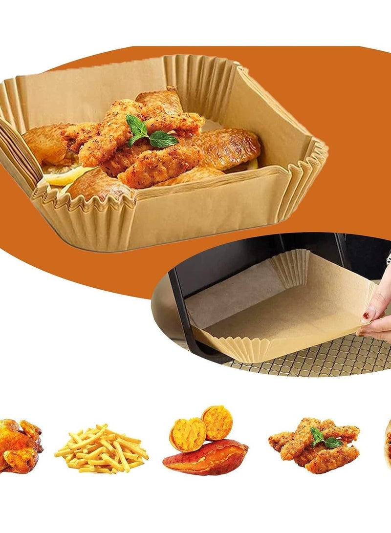 100PCS Air Fryer Disposable Paper Liner, Air Fryer Liners Square, Baking Paper for Air Fryer Water-proof, Parchment Paper for Baking Roasting Microwave - Image 3