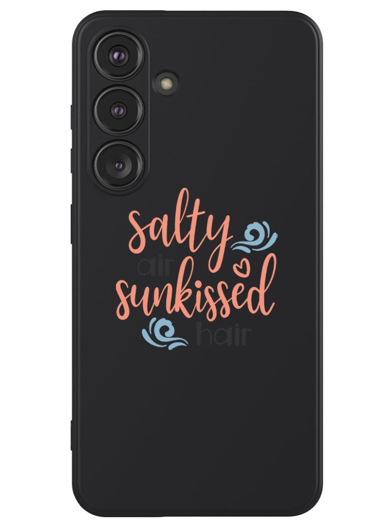 Theodor Protective Slim Fit Case Liquid Silicone Cover with Full Body Protection Anti-Scratch Shockproof Case For Samsung Galaxy S24 Plus (Black) - Salty air sunkissed air - Image 1