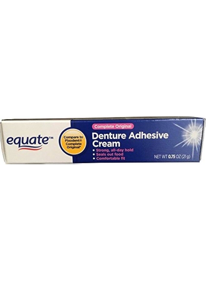 Equate Complete Original Denture Adhesive Cream.75oz, Compare to Fixodent Original - Image 1