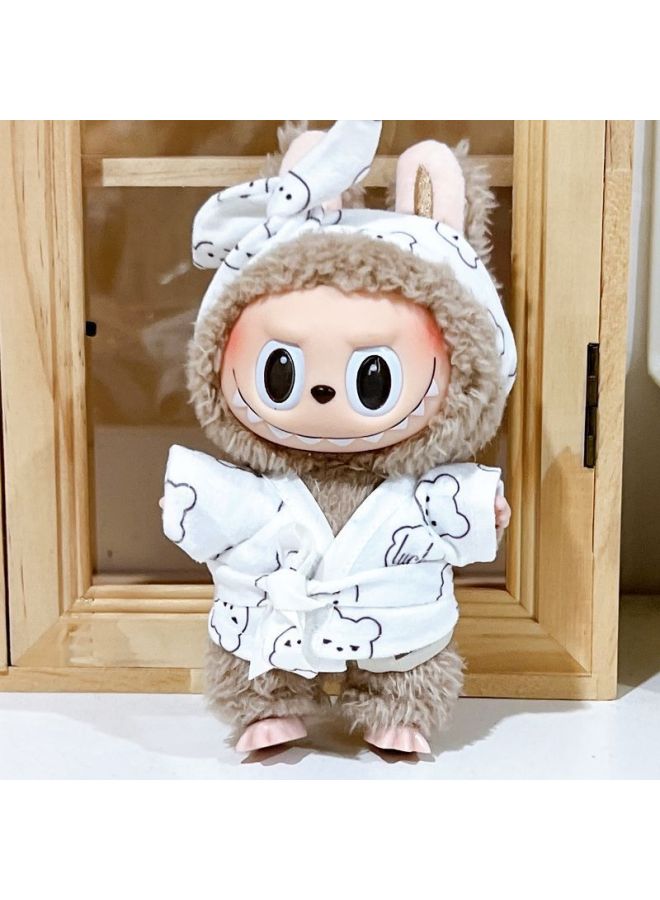 Labubu Doll Dress Poncho Cute Vinyl Doll Heart Macaron Doll Plush Toy Dress-Specifications:Labubu Can Be Worn [doll Not Included]-Color:Black Robe  - Image 1
