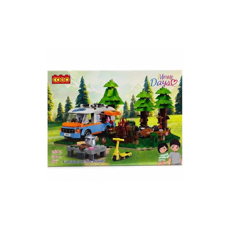 كوجو مجموعة مكعبات بناء، بنمط التخييم في الغابة، من مجموعة COGO Merry Days - Image 1