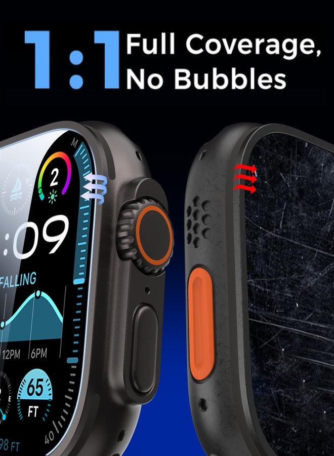 Smiling 3 Pack Screen Protector Compatible with Apple Watch Ultra 3 (2025)/ Ultra 2 /Ultra 49mm and Auto-alignment Installation Frame, Anti-Scratch Tempered Glass Screen Protector, Bubble Free, Touch Sensitive - Image 5