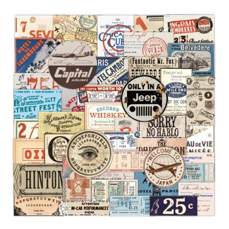 PRSTINCOL Vintage Junk Journal Sticker Pack,Artistic Reminiscence with Newspaper and Faded Letters 100 Different Designs for Scrapbooking and Collage - Image 1
