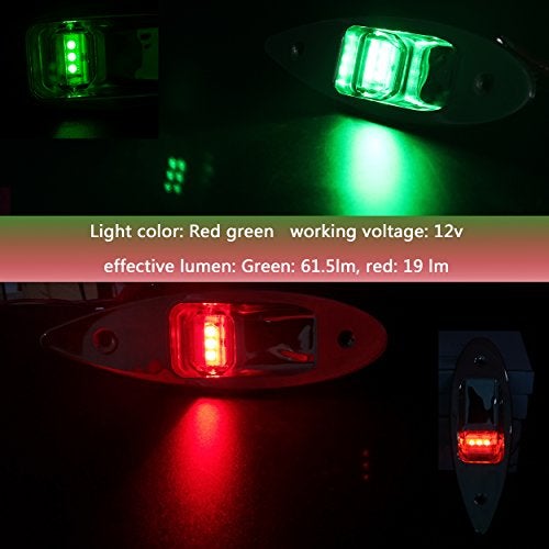 IZTOSS 12V Boat LED Navigation Lights Marine Boat Lights Waterproof Navigation Lights Side Bow Teardrop Lights - Image 5