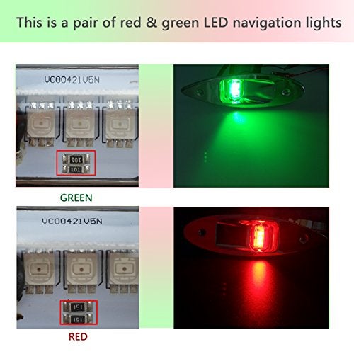 IZTOSS 12V Boat LED Navigation Lights Marine Boat Lights Waterproof Navigation Lights Side Bow Teardrop Lights - Image 4