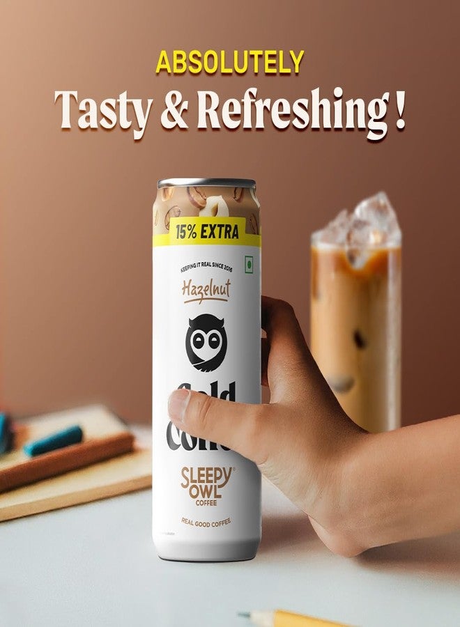 Sleepy Owl Hazelnut Cold Coffee | 4 x 230mL Cans | Made With Real Milk & Coffee | No Preservatives - Image 3