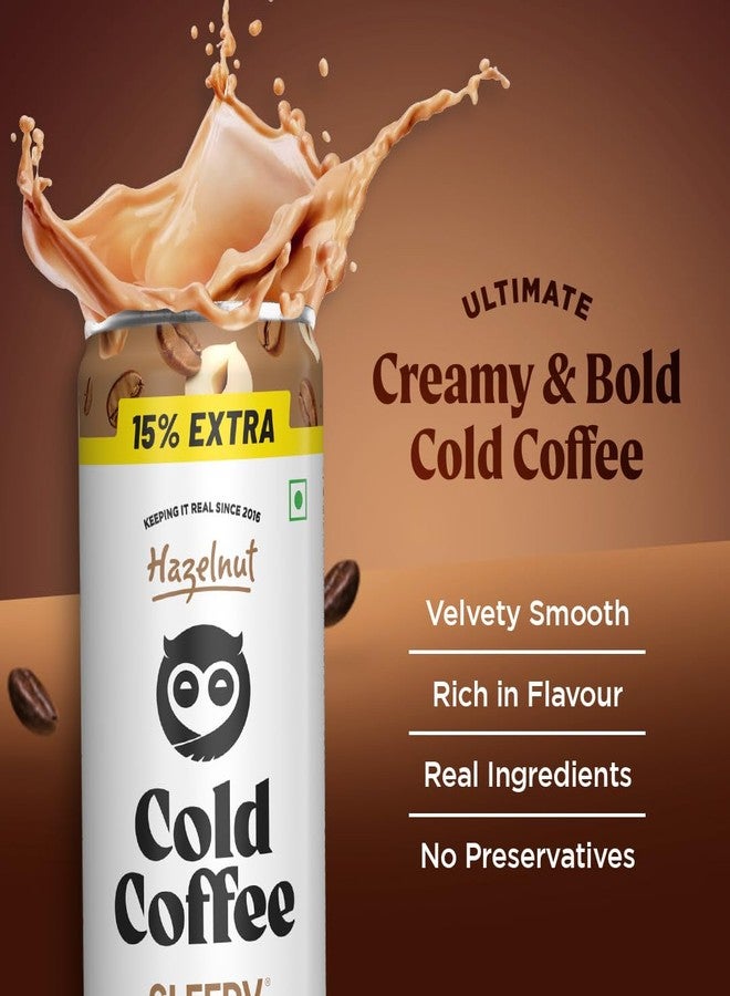 Sleepy Owl Hazelnut Cold Coffee | 4 x 230mL Cans | Made With Real Milk & Coffee | No Preservatives - Image 2