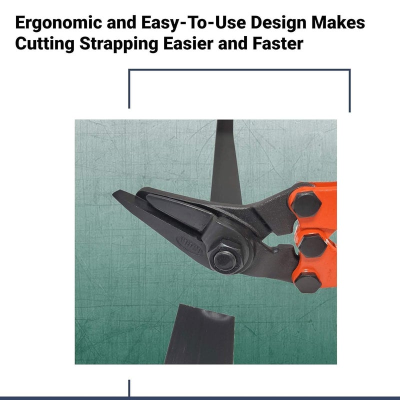 HELLARO H-300 Strapping Cutter for Steel and Polyester (PET) Strapping up to 1 1/4" Width and 0.044” Thickness – Heavy Duty Tool with Ergonomic Handles – Strap/Band Cutter for Strapping - Image 3