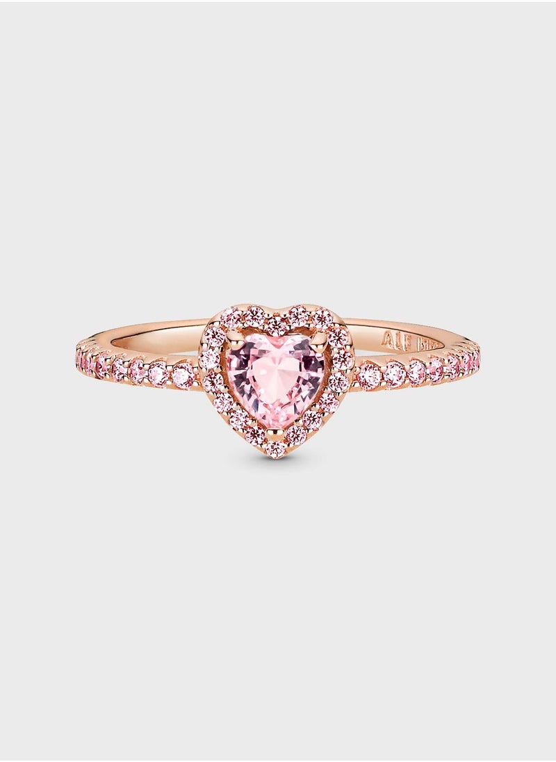 PANDORA - Sparkling Elevated Heart Ring - Image 1