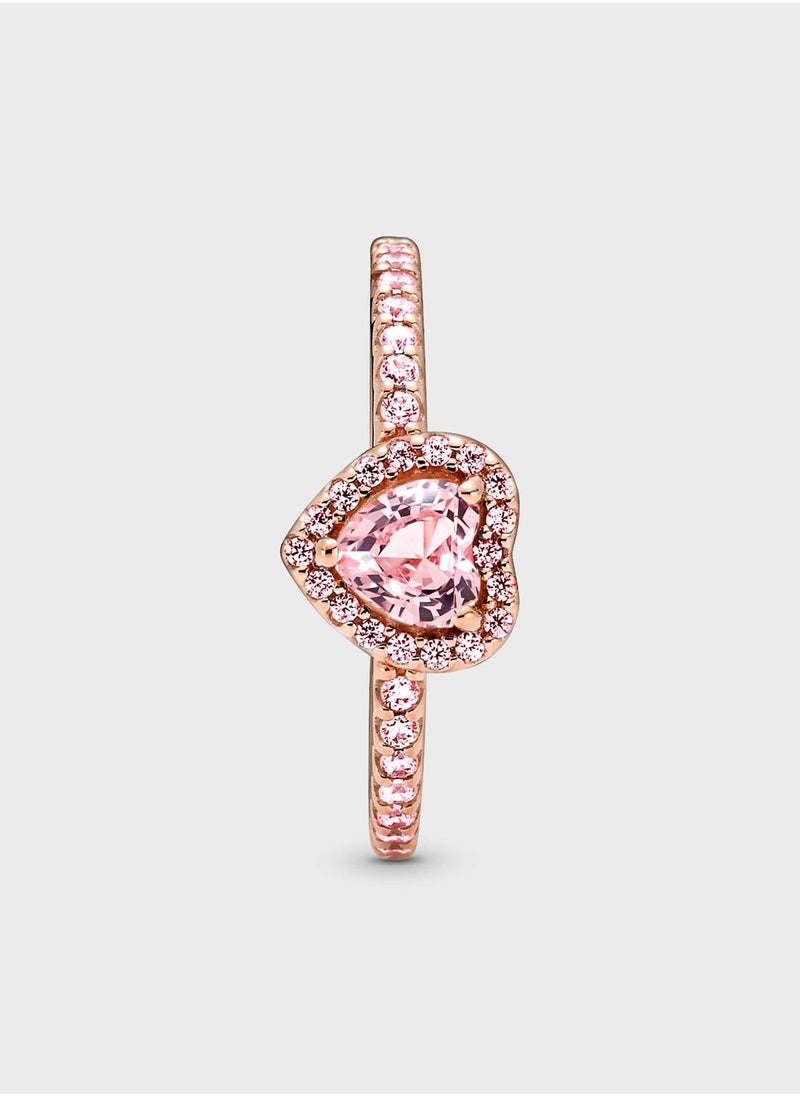 PANDORA - Sparkling Elevated Heart Ring - Image 1