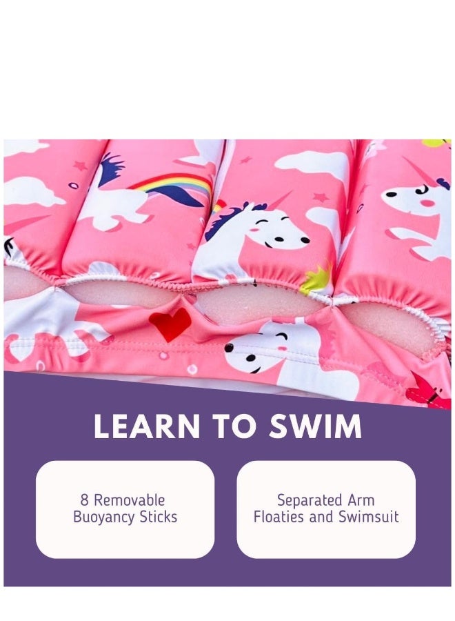 Toddler Float Swimsuit with Arm Bands, Kid Training Swim Vest, One Piece Swimwear and Water Wings with Adjustable Buoyancy Floaties for Beginners-Boys and Girls  - Image 3