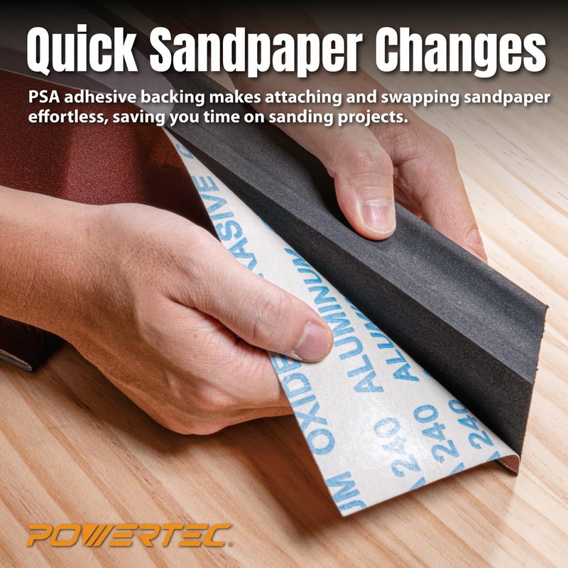 POWERTEC 16" PSA Sanding Block - Compatible with PSA Adhesive Sandpaper -Long Hand Sanding Block for Auto Body, Woodworking, Furniture Refinishing & DIY Projects (72321) - Image 4