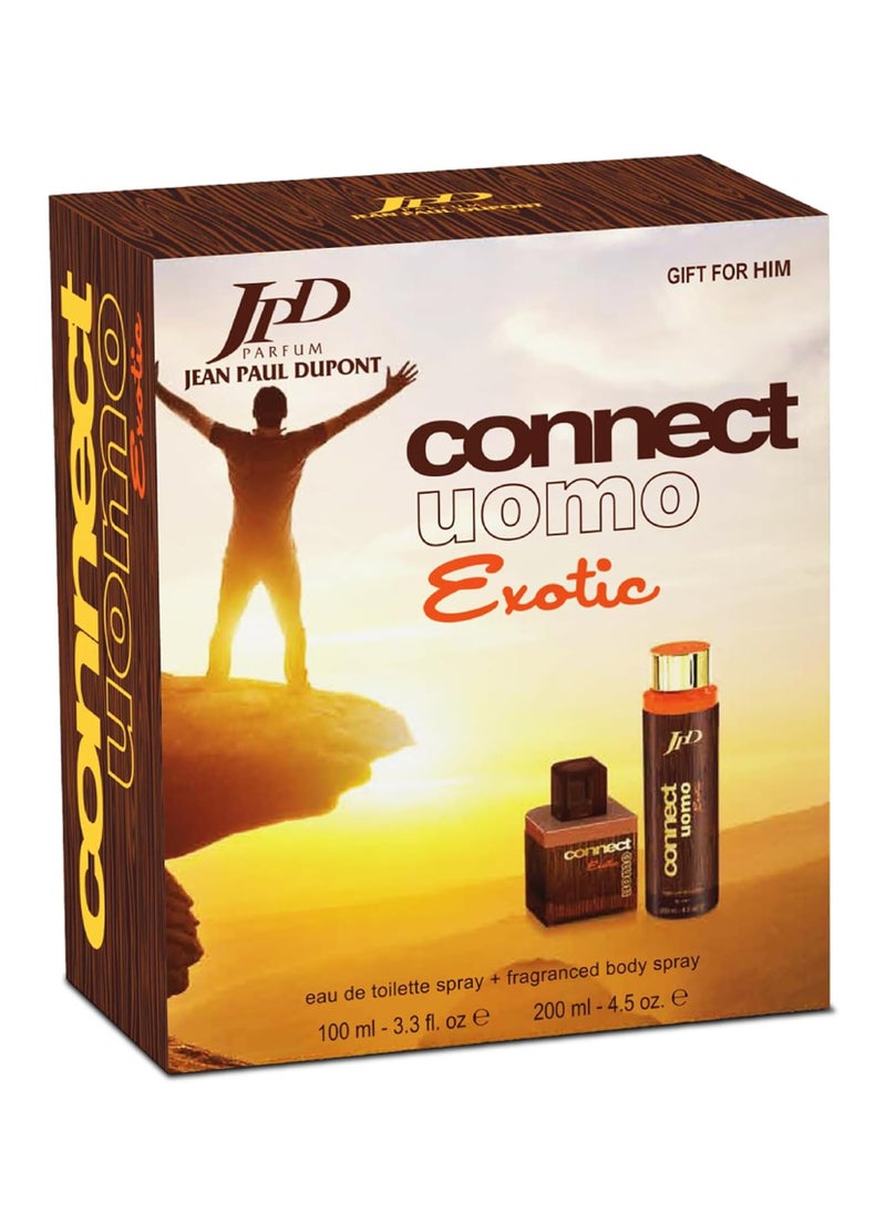 Jean Paul Dupont JPD Connect Uomo Exotic PromoPack EDT + Body Spray for Men  - Image 2