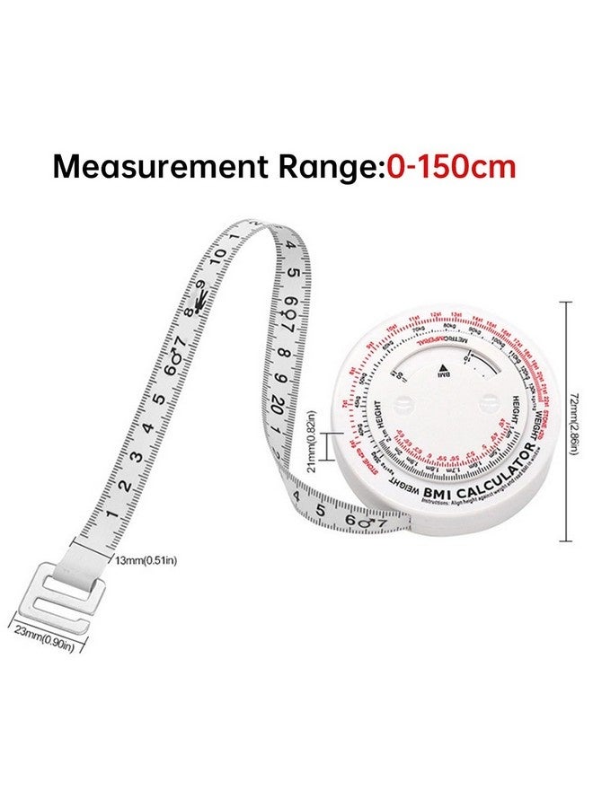 Beauenty BMI Measuring Tape 150cm BMI Wheel Calculator Body Mass Index Calculator, Body Tape Measure for Body Waist Weight Health Accurate Measurement - Image 2