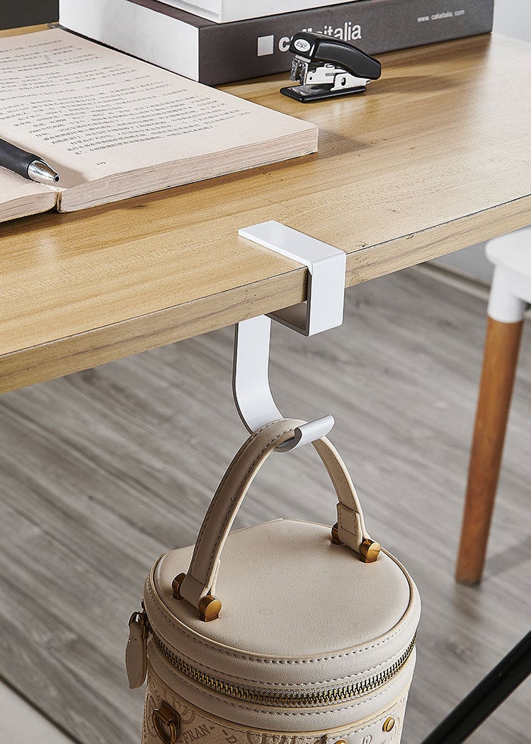 Student Desk Side Bag Hook Organizer White 5 words 