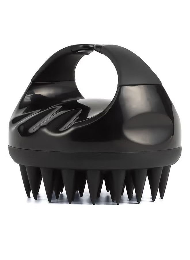 Generic Hair Scalp Massager Shampoo BRush With Soft Silicone Bristles Black 9X 4 X 8CM  - Image 1