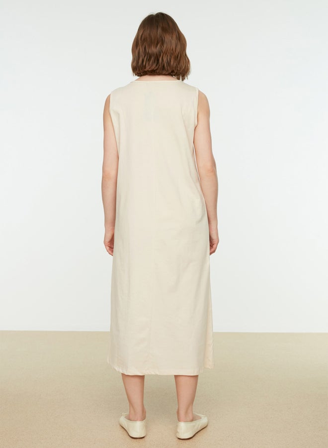 trendyol Beige Sleeveless Long Lining Undershirt Dress TCTSS21UK0034  - Image 2