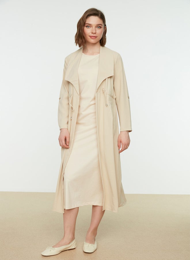 trendyol Beige Sleeveless Long Lining Undershirt Dress TCTSS21UK0034  - Image 3