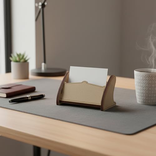 LASER ART Artisan wooden business card holder Handcrafted Wooden Business Card Holder - Elegant and Rustic Desk Organizer for Office - Perfect for Holding Business Cards and Small Office Essentials - Image 5