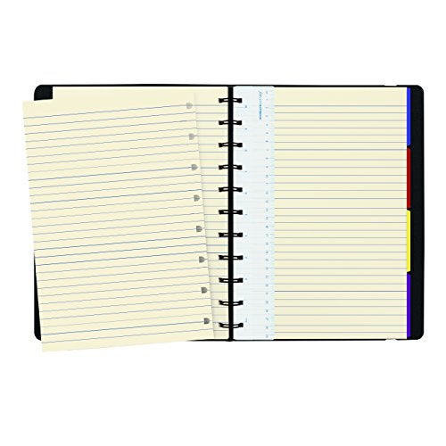 FILOFAX دفتر ملاحظات فيلوفاكس القابل لإعادة التعبئة، 10.8" x 8.5" أسود - غلاف أنيق يشبه الجلد مع صفحات قابلة للتحريك - إغلاق مرن، فهرس، جيب وعلامة صفحة (B115101U)، حجم رسالة - Image 2